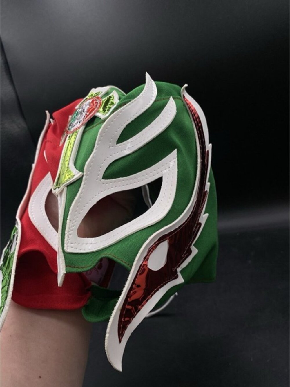 Mexican Lucha Libre Wrestling Mask Red Green White Rey Mysterio #1 - Picture 8 of 11
